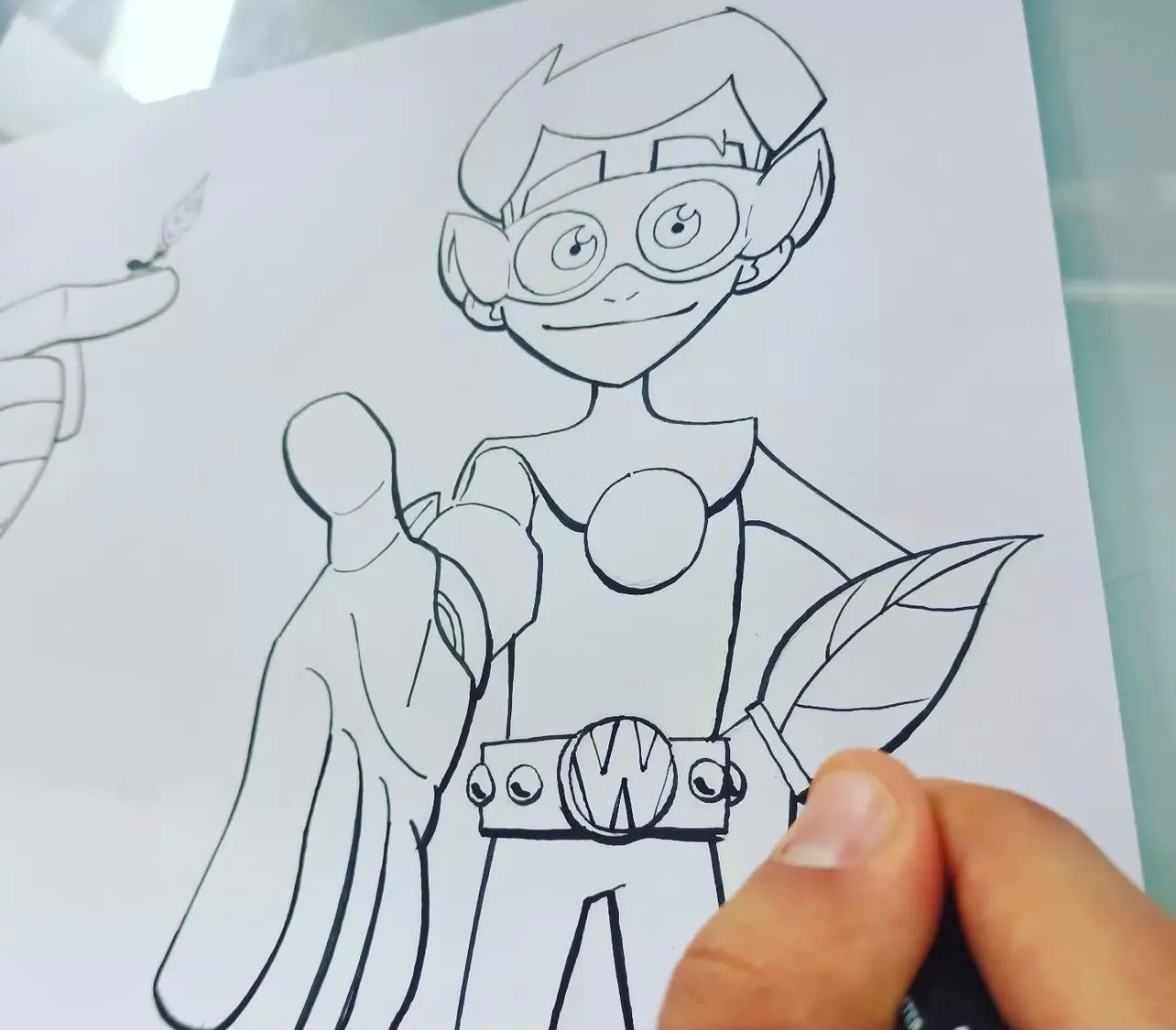 Desenho do Wett durante o processo criativo
